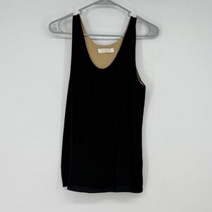 Chloe Black 100% Silk Tank Top Cami Size 34 Made in Madagascar Designer